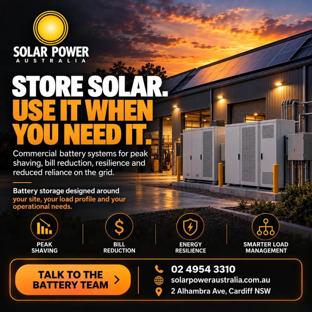Solar Power Australia: Commercial battery storage campaign ad